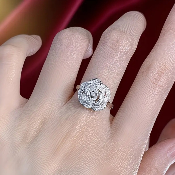 Neiman Marcus Jewelry - White Rhodium Camellia Flower Ring